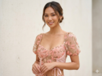 Butterfly bloom mesh crop top